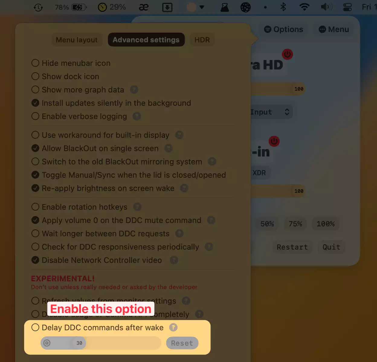 enable delay ddc