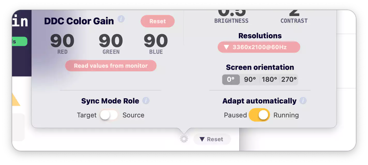 gear icon menu new controls