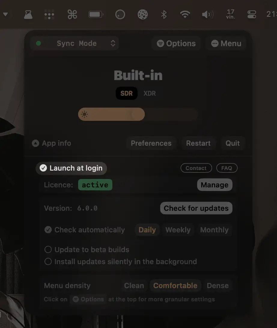 Disable start at login and Quit instructions
