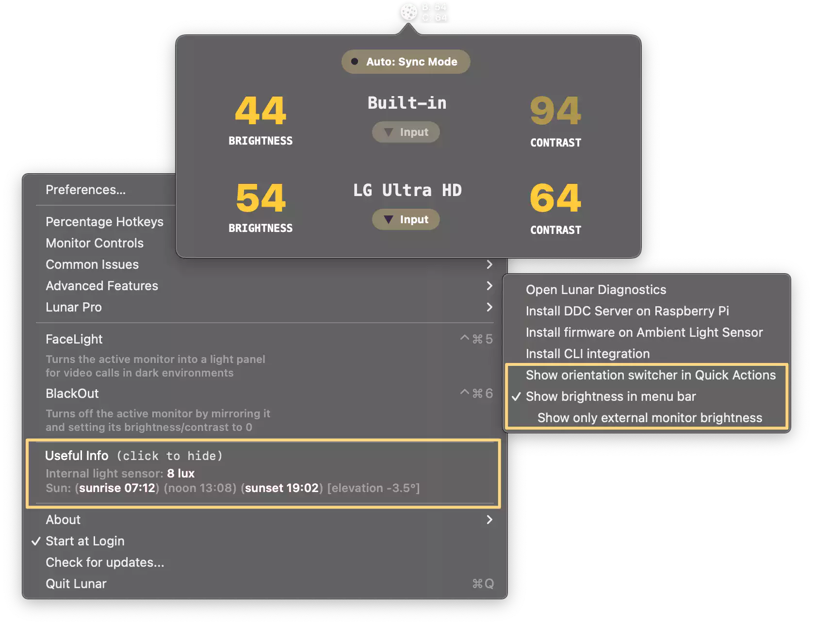 menu bar improvements