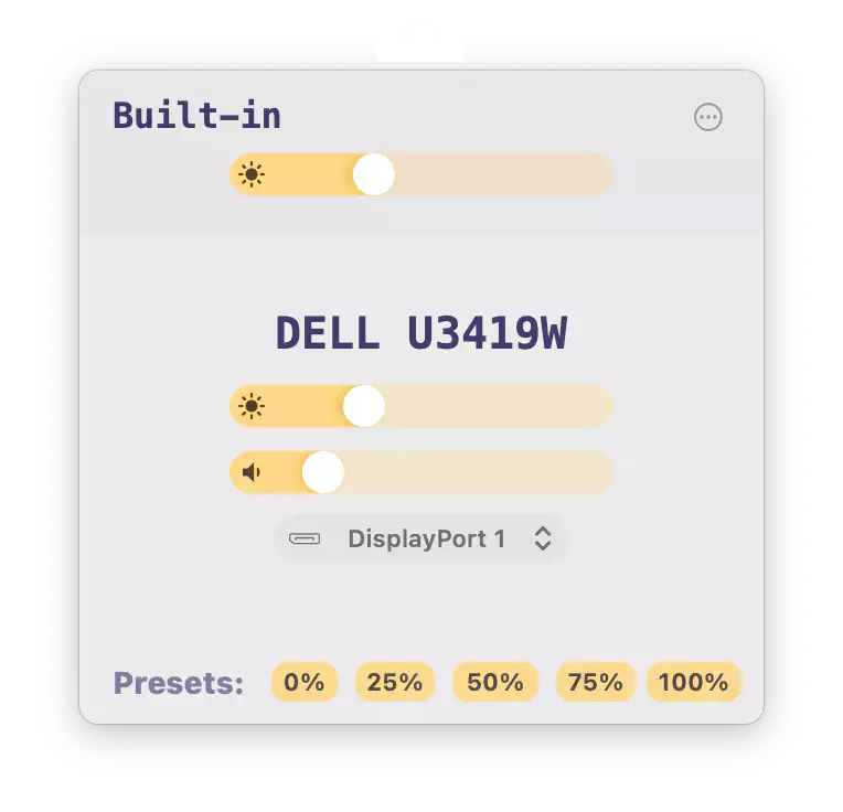 quick actions menu