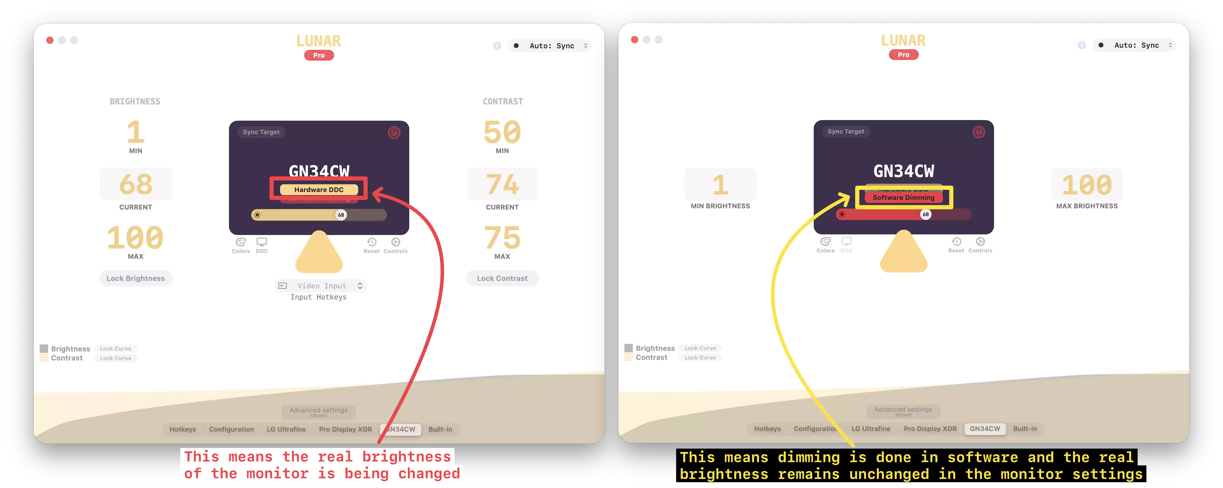software vs hardware brightness controls
